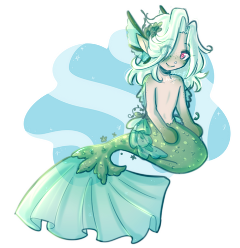 a chibi drawing of a merman